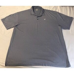 Callaway Opti-Dri Polo 4XL - Long & Tall - Gray/White Striped Polo - EUC